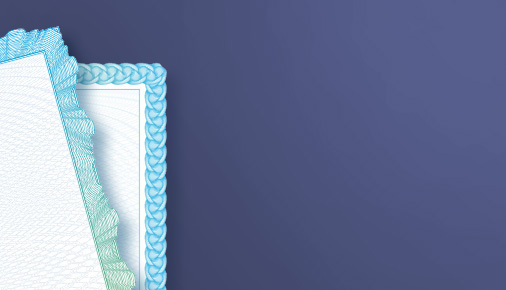 Diplomas, cardboards and decorative papers