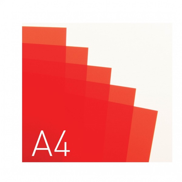 Okładka Okładka miękka - O.CLEAR STANDARD - 297 x 210 mm (A4) - 100 arkuszy - przezroczysty czerwony