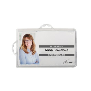 Identyfikator twardy - O.BADGE HOLDER UNIVERSAL 55 x 90 mm - 50 sztuk