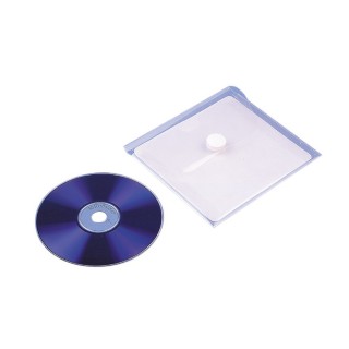 Samoprzylepne kieszonki z zamknięciem na płyty CD z rzepem - O.POCKET Sticky CD1 - 126 x 123 mm - 5 sztuk