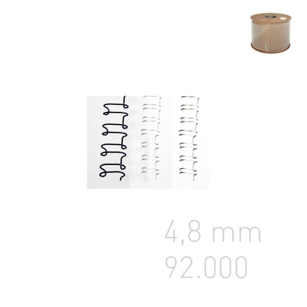 Grzebiet drutowy Grzbiety drutowe na szpuli - O.WIRE 3:1 - czarny - 4,8 mm - 92,000 oczek