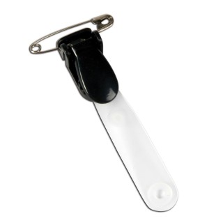 Klipsy z paskiem i agrafką do identyfikatorów - O.CLIP 3 - 100 sztuk