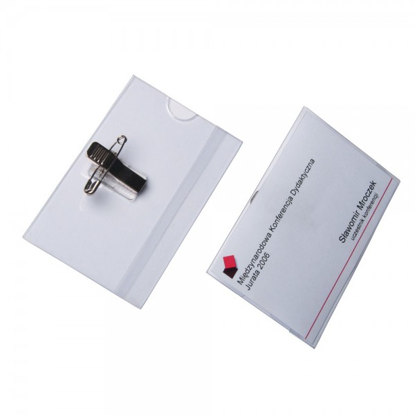 Identyfikator - O.BADGE CLIP - 58 x 90 mm - 50 sztuk