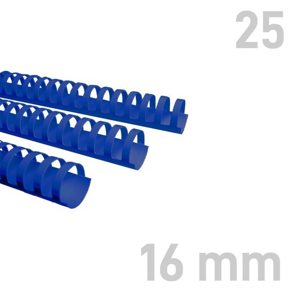 Grzebiet plastikowy Grzbiety plastikowe - O.COMB Okrągłe - A4 - niebieski - 16 mm - 25 sztuk
