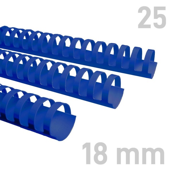 Grzebiet plastikowy Grzbiety plastikowe - O.COMB Okrągłe - A4 - niebieski - 18 mm - 25 sztuk