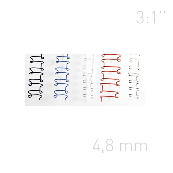 Grzebiet drutowy Grzbiety drutowe - O.WIRE 3:1 - A4 - 100 sztuk - srebrne - 4,8 mm