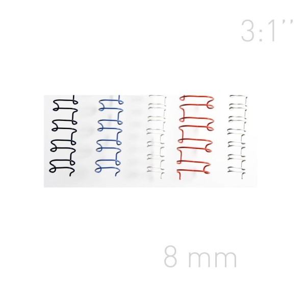 Grzebiet drutowy Grzbiety drutowe - O.WIRE 3:1 - A4 - 100 sztuk - niebieskie - 8 mm