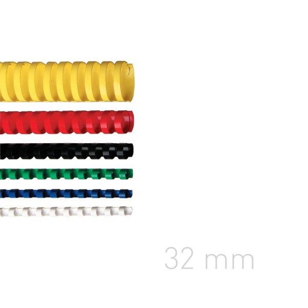 Grzebiet plastikowy Grzbiety plastikowe - O.COMB Owalne - A4 - czerwony - 32 mm - 50 sztuk
