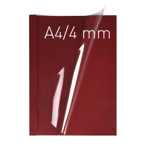 Okładka miękka Termookładki miękkie - Thermolinen (A4 pionowa) - 100 sztuk - bordowy - 4 mm
